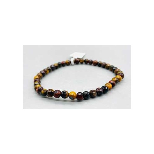 4mm Tri Color Tiger Eye Bracelet