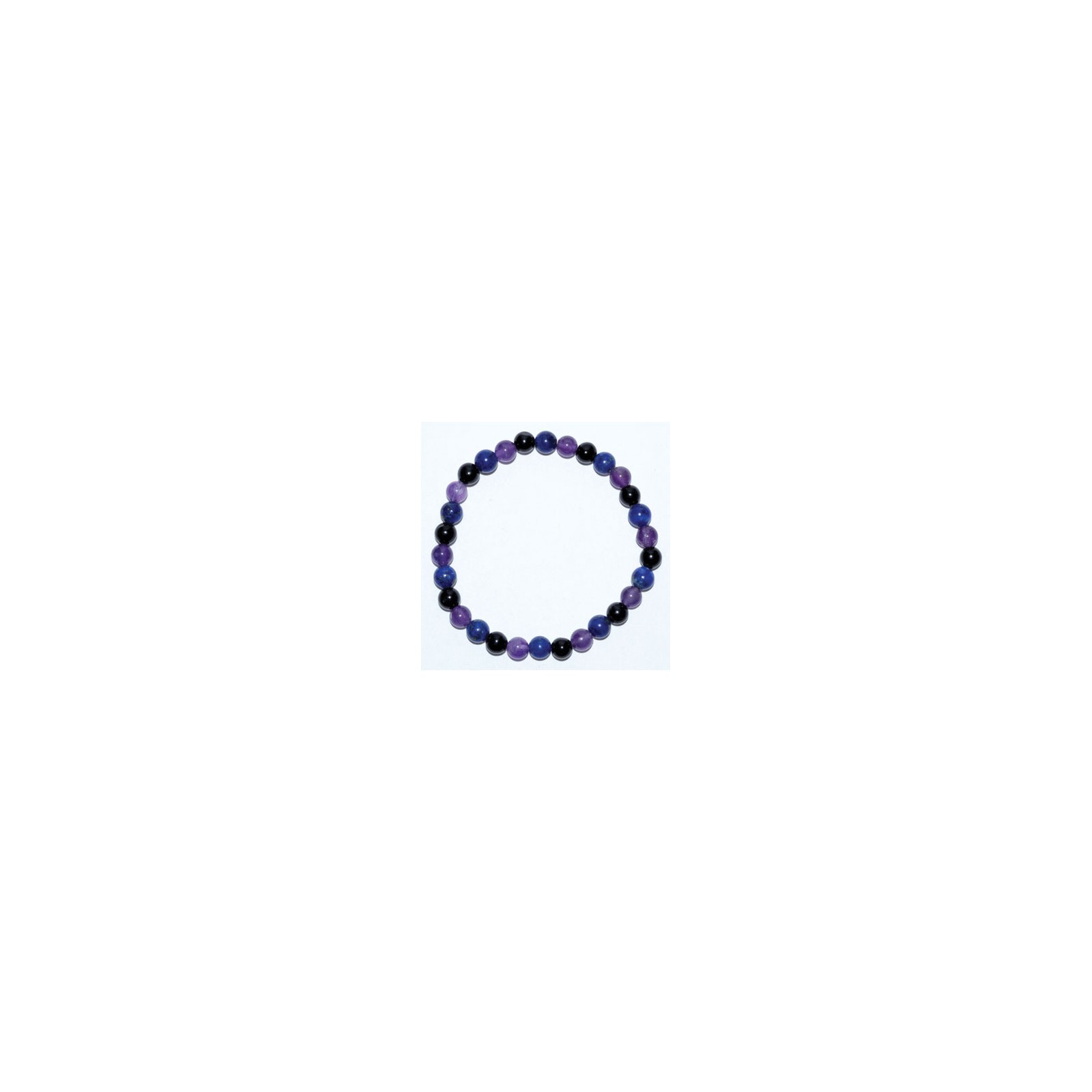 6mm Amethyst Lapis Black Tourmaline Healing Bracelet