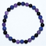 6mm Amethyst Lapis Black Tourmaline Healing Bracelet