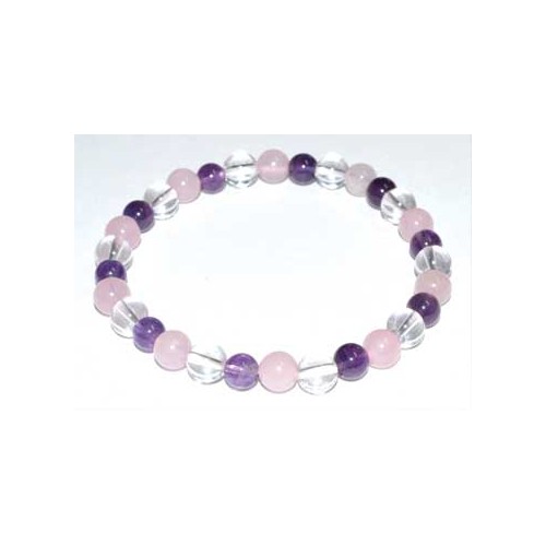 6mm Amethyst Rose Quartz Quartz Bracelet