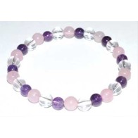 6mm Amethyst Rose Quartz Quartz Bracelet