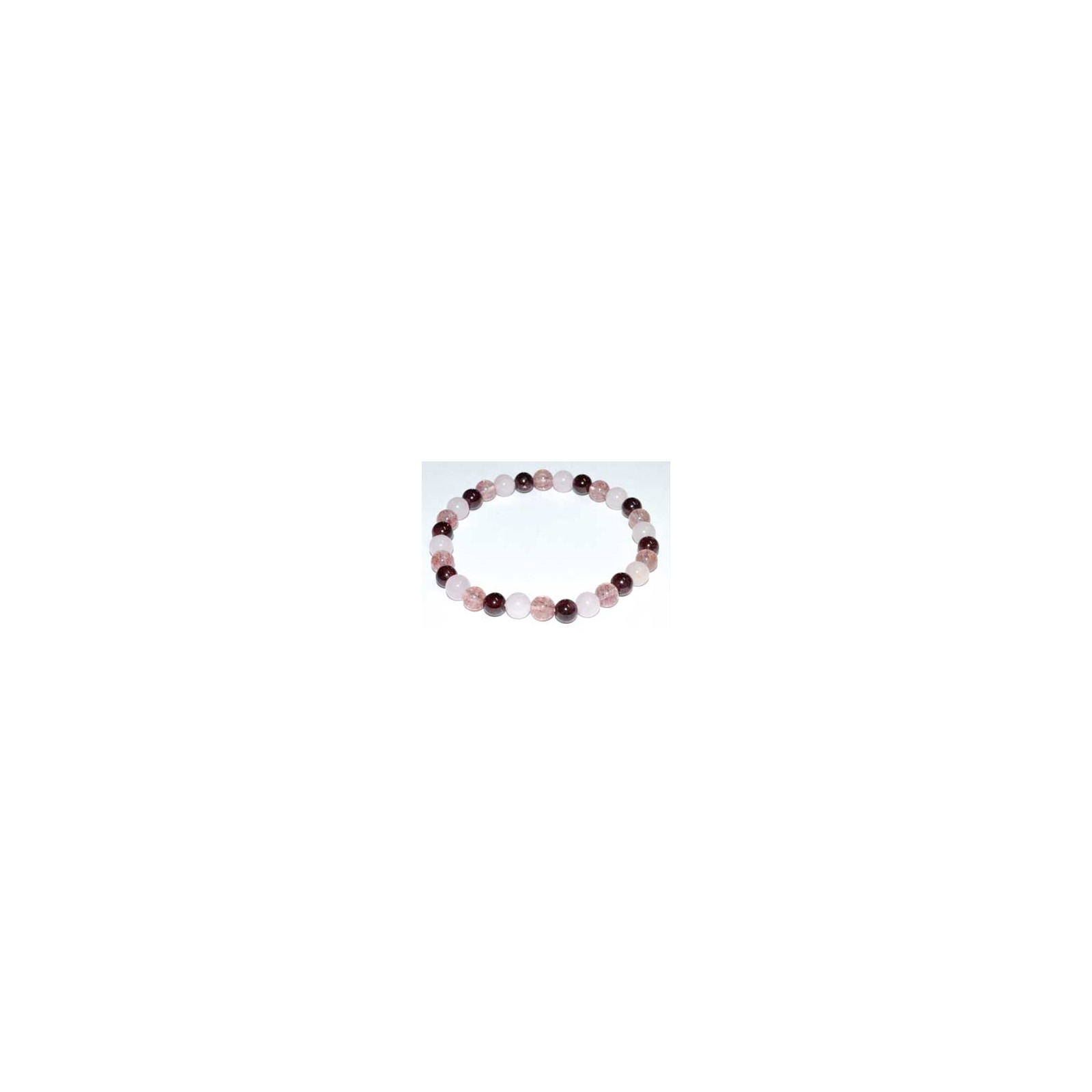 6mm Rose Quartz Strawberry Quartz Garnet Bracelet