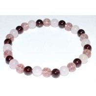 6mm Rose Quartz Strawberry Quartz Garnet Bracelet