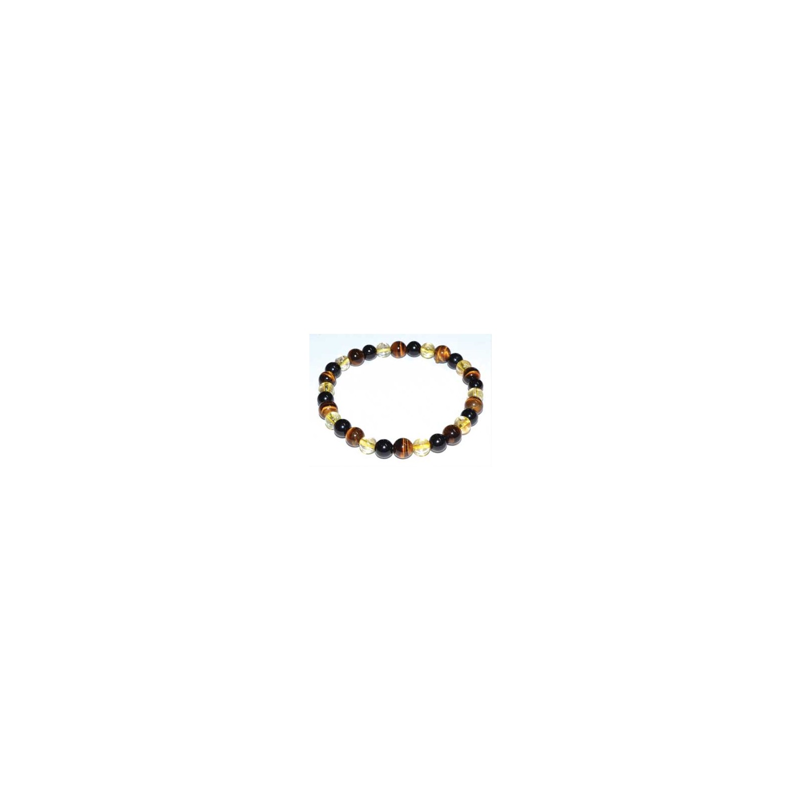 6mm Tiger Eye Citrine Tourmaline Bracelet Energy