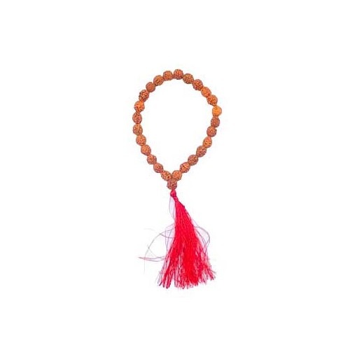 Pulsera de Rudraksha de 8mm con Borlas