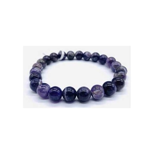 8mm Chevron Amethyst Bracelet Healing Energy Accessory