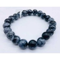 8mm Snowflake Obsidian Bracelet