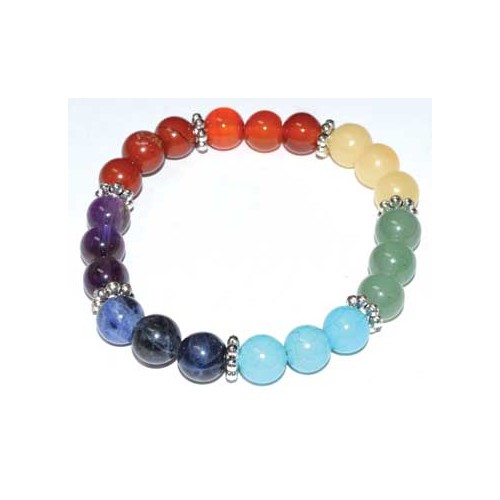 8mm 7 Chakra Flower Bracelet