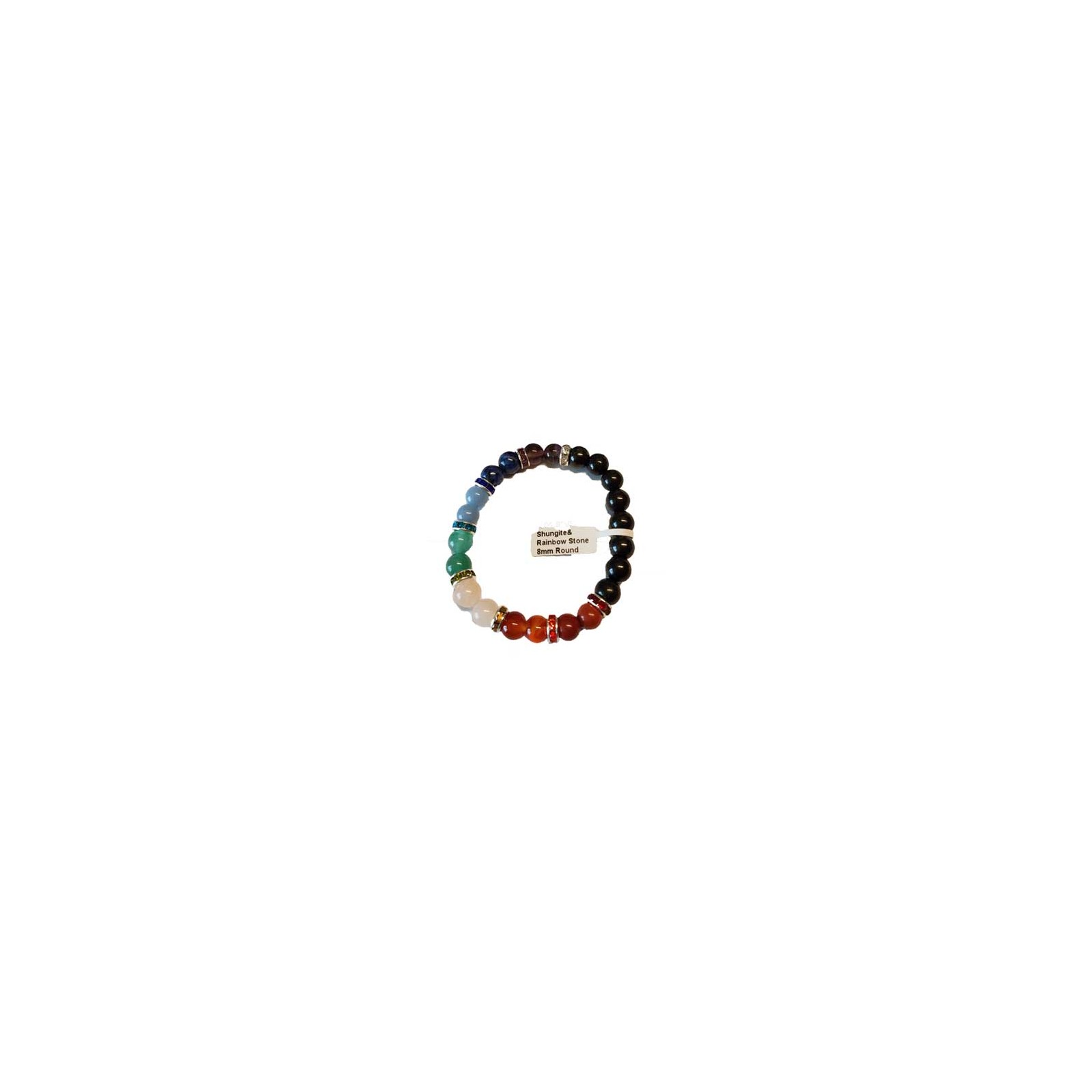 Pulsera de 8mm de Chakra y Shungita para Equilibrio Energético