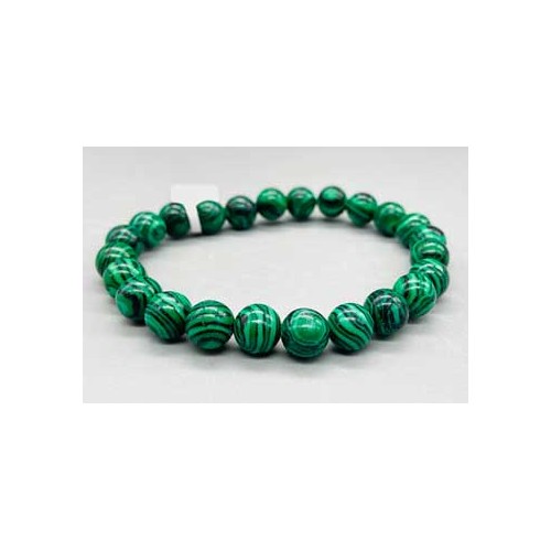 8mm Synthetic Malachite Bracelet for Protection