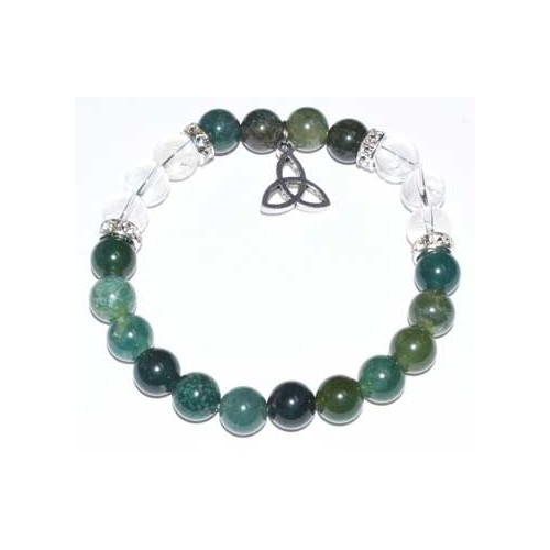 8mm Moss Agate Bracelet for Emotional Balance