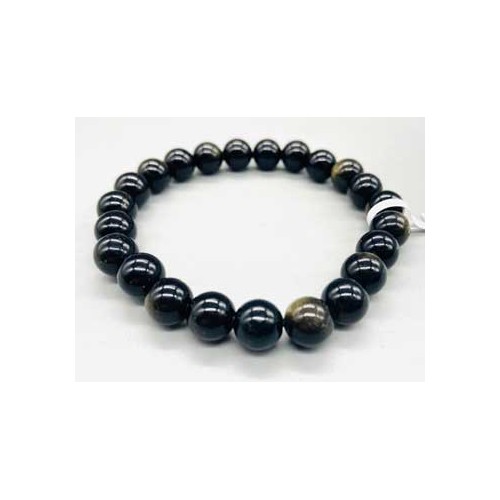 Pulsera de Obsidiana Brillante de 8mm