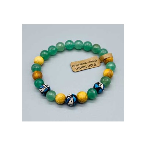 8mm Green Aventurine and Palo Santo Bracelet