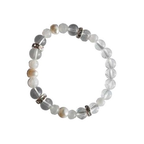 8mm Quartz Rainbow Moonstone Pearl Bracelet for Balance