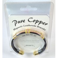 Magnetic Leatherette Copper Bracelet for Energy