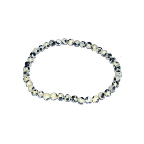 4mm Dalmatian Stone Stretch Bracelet