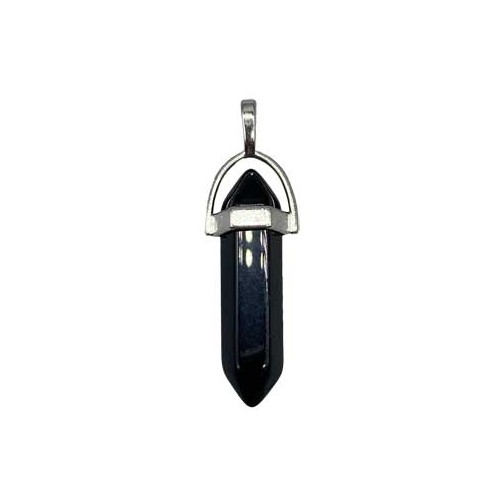 Double Terminated Onyx Pendant 1.5"