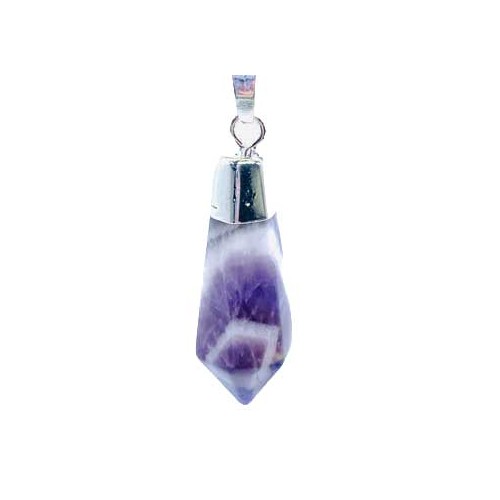 Chevron Amethyst Pendant for Spiritual Purity