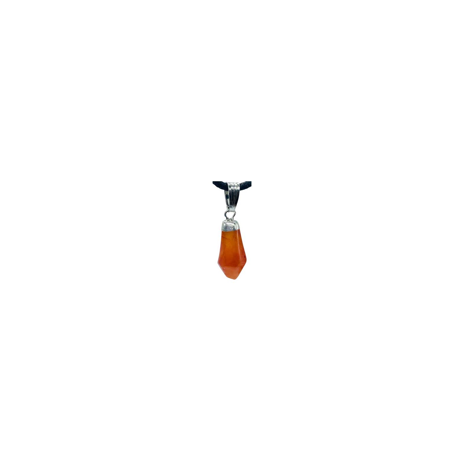 Polished Carnelian Diamond Pendant