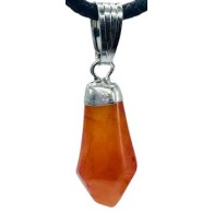 Polished Carnelian Diamond Pendant