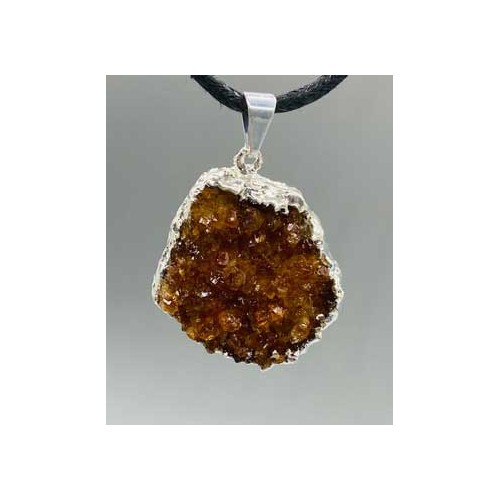 Citrine Druse Pendant for Positive Energy