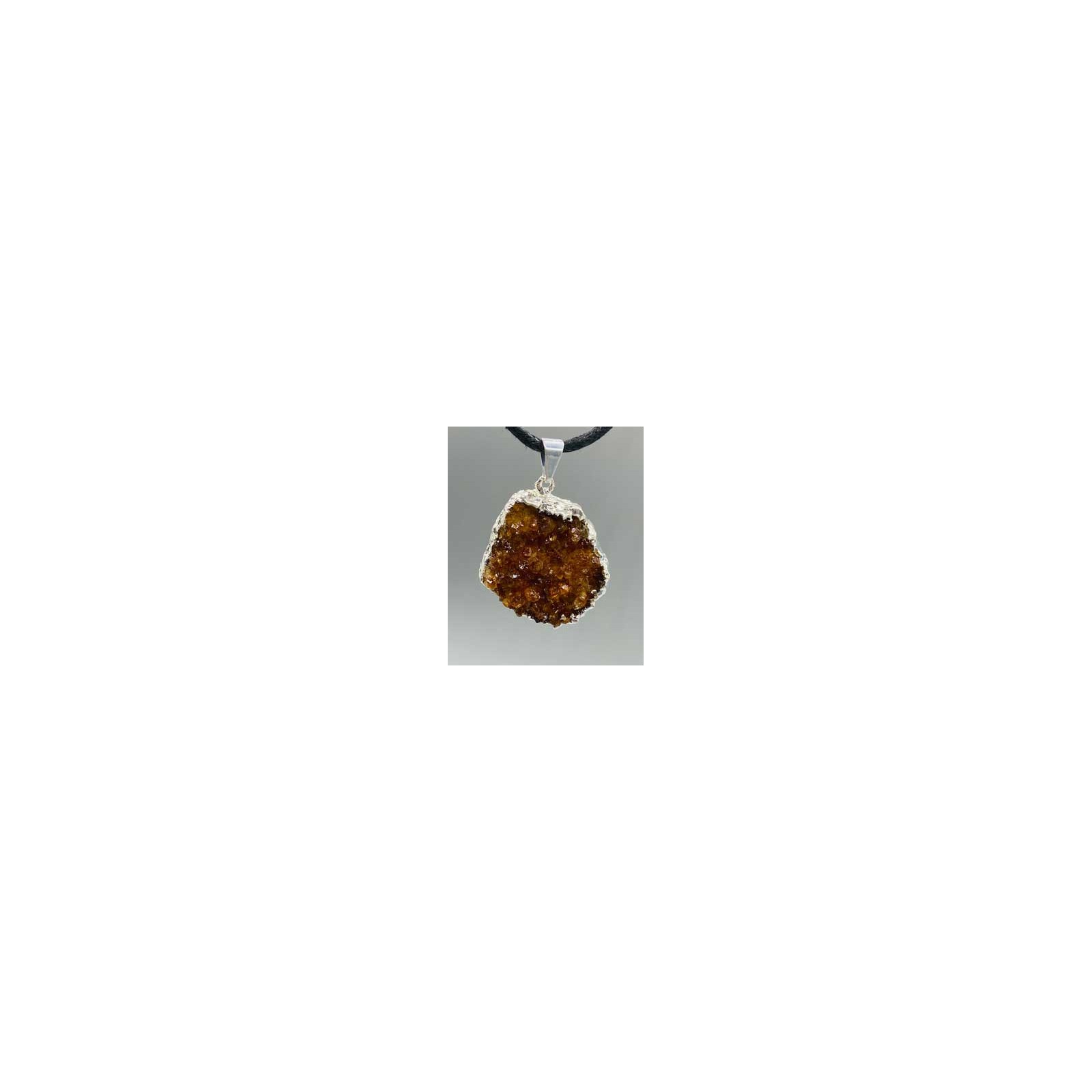 Citrine Druse Pendant for Positive Energy