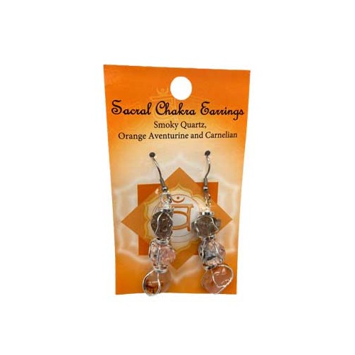 Pendientes Chakra Sacro Piedra Natural