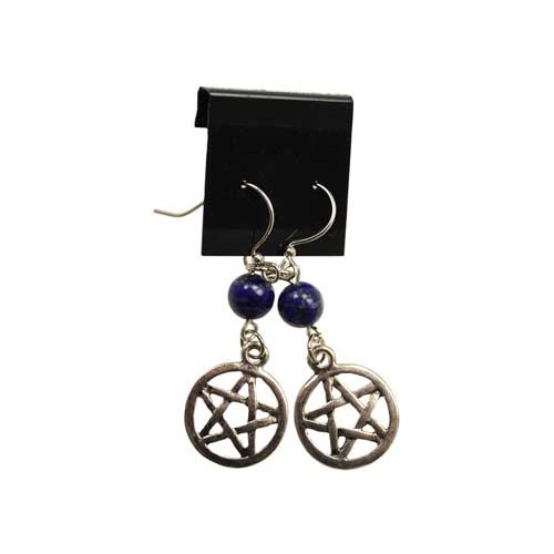 Lapis Lazuli Pentagram Earrings Energy Focus Meditation