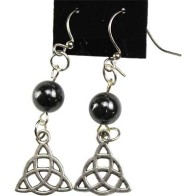 Hematite Triquetra Earrings for Meditation and Energy Focus