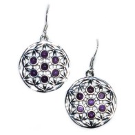 Amethyst Flower of Life Earrings