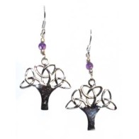 1.25" Tree Amethyst Earrings for Peace