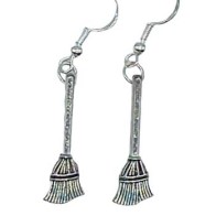 Witch Broom Dangle Earrings for Protection and Style