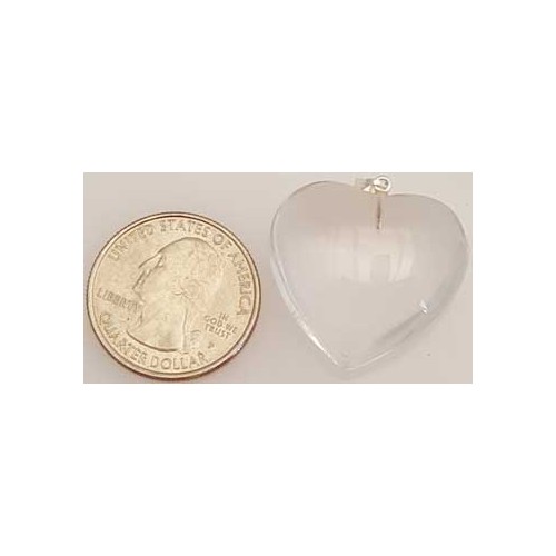 1" Clear Quartz Heart