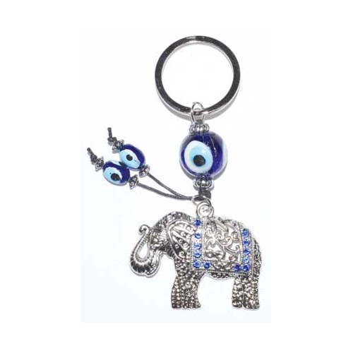 Elephant Evil Eye Keychain for Key Protection