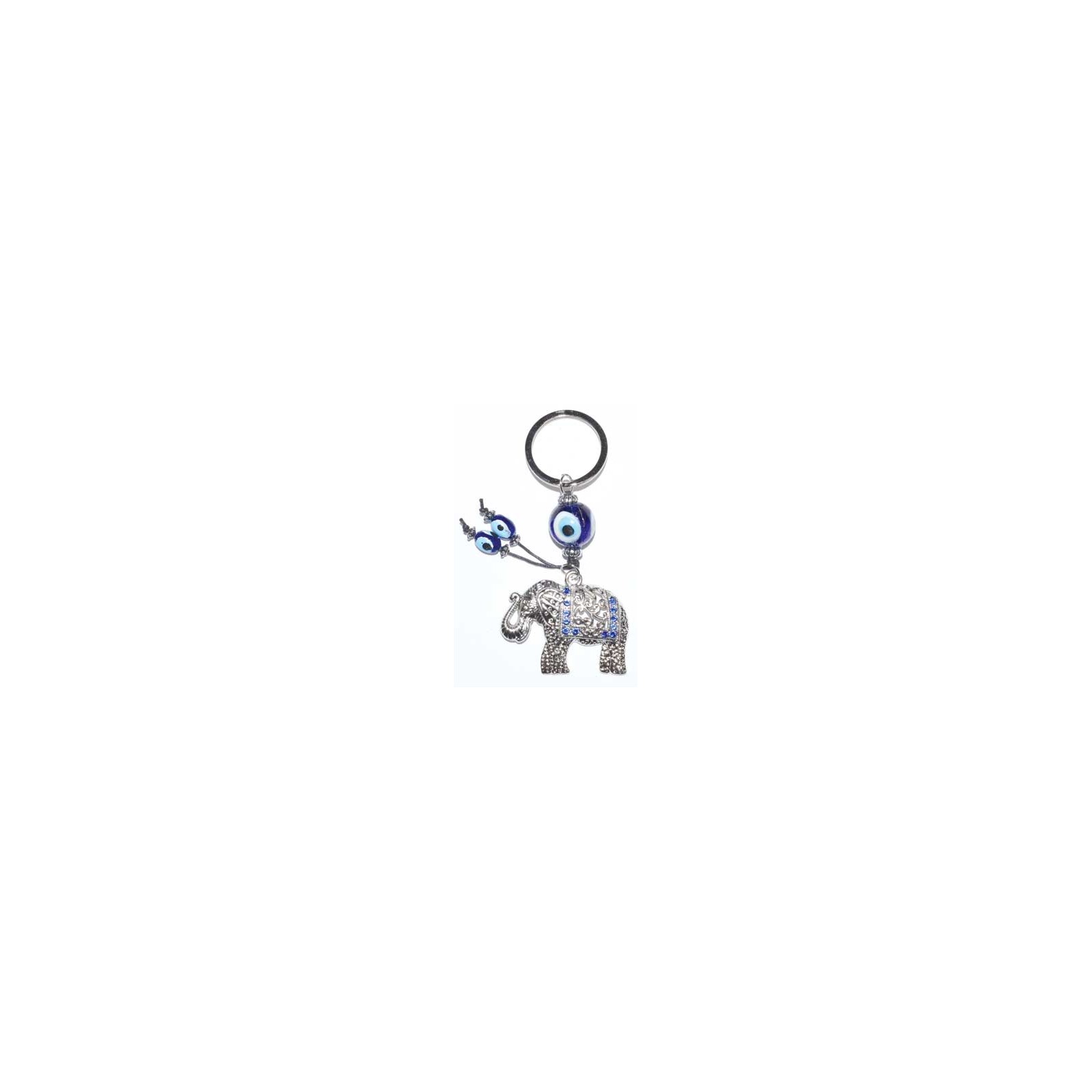 Elephant Evil Eye Keychain for Key Protection