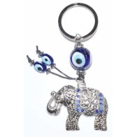 Elephant Evil Eye Keychain for Key Protection