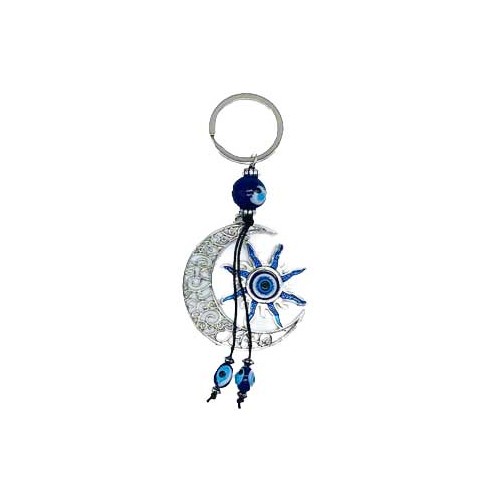 Sun and Moon Evil Eye Keychain