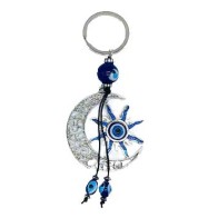 Sun and Moon Evil Eye Keychain