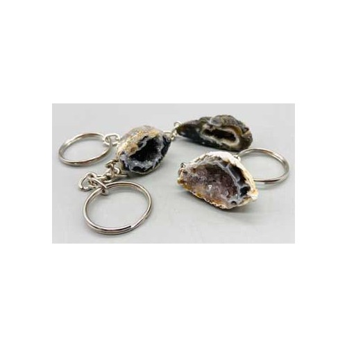 Unique Geode Keychain - Natural Gemstone Accessory