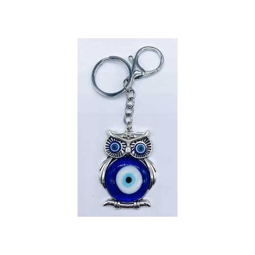 Owl Evil Eye Keychain for Protection