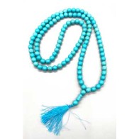 Synthetic Turquoise Mala Necklace Healing Energy