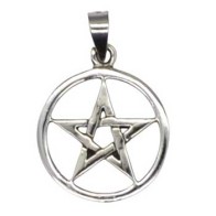 Sterling Silver Pentacle Pendant 3/4