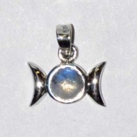 Triple Goddess Moonstone Pendant for Divine Femininity