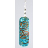 Orgone Aquamarine Pendant with Chain for Energy Balance