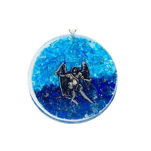 Colgante de Orgone de Lápiz Lazuli y Topacio Azul para Protección