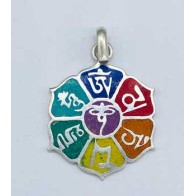 1 1/4" Lotus Pendant with Sacred Mantra