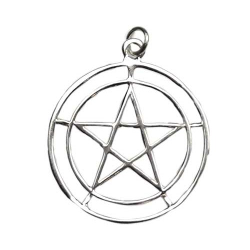 2-Circle Pentagram Sterling Silver Pendant