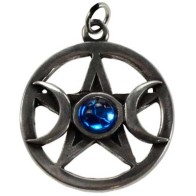 Pentagram & Moons Pewter Pendant