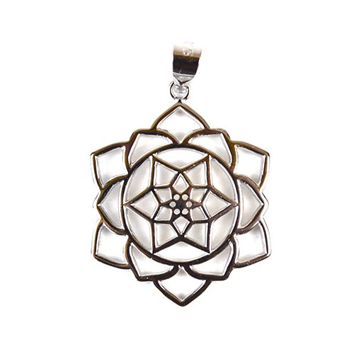 7/8" Lotus Silver Pendant - Elegant Jewelry