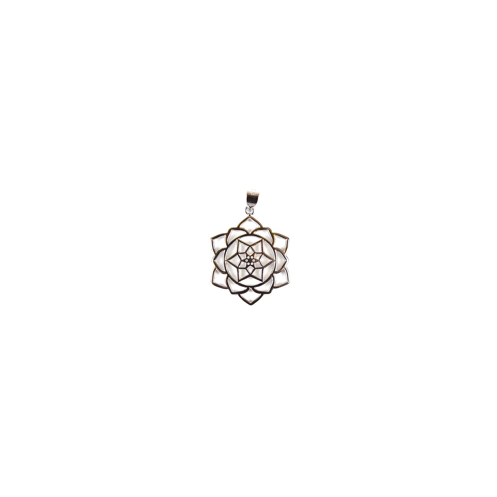 7/8" Lotus Silver Pendant - Elegant Jewelry